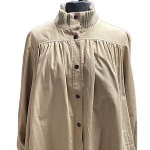Vintage Lorendale Womens Over Coat Size Medium Ribbed Collar Lined Snap Closure